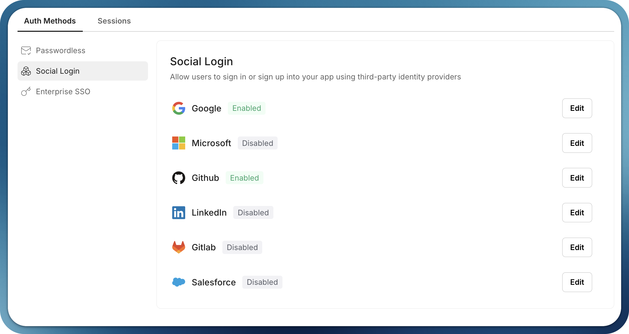 Configure a social connection